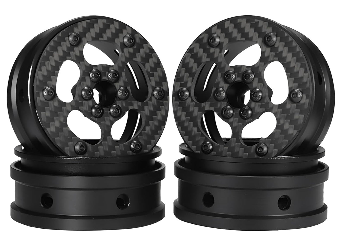 Powerhobby 2.2" Carbon Fiber Lightweight Beadlock Wheels 1/10 Rock Crawler B