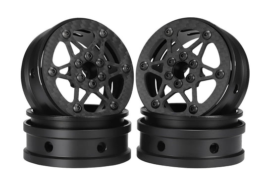 Powerhobby 2.2" Carbon Fiber Lightweight Beadlock Wheels 1/10 Rock Crawler E