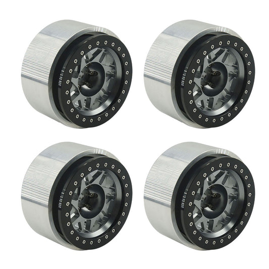 Powerhobby 1.9" 10MM Offset Aluminum Wheels Titanium (4) 1/10 Crawler