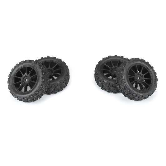 Pro-Line Badlands MX 1.9 Buggy Tires Mach-10 Black Wheels Typhon GROM