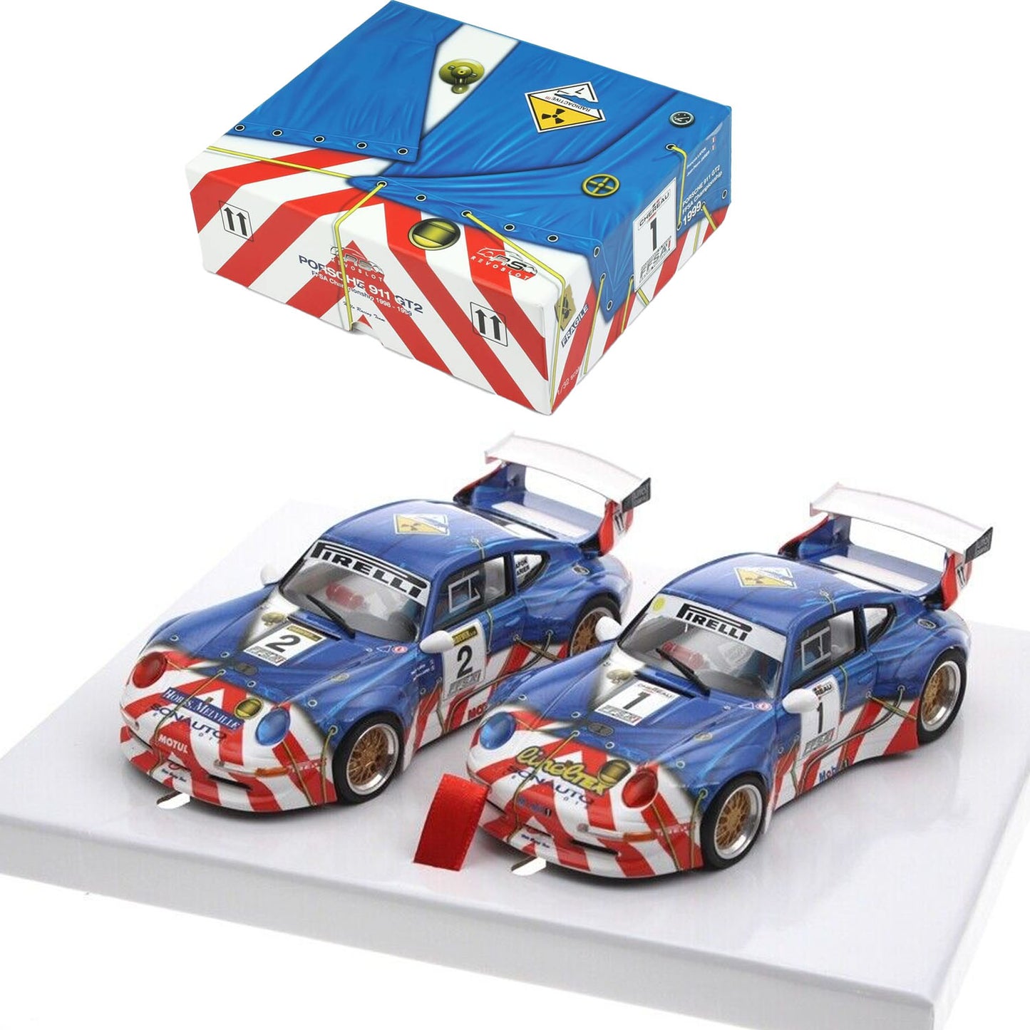 Revoslot RS0116 Porsche 911 GT2 #1 #2 Sonauto Twin Pack 1/32 Slot Car