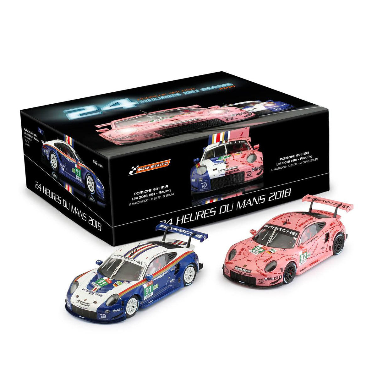 Scaleauto Porsche 911 GT3 RSR Le Mans Winner Twin Pack 1/32 Slot Car SC-6253PACK