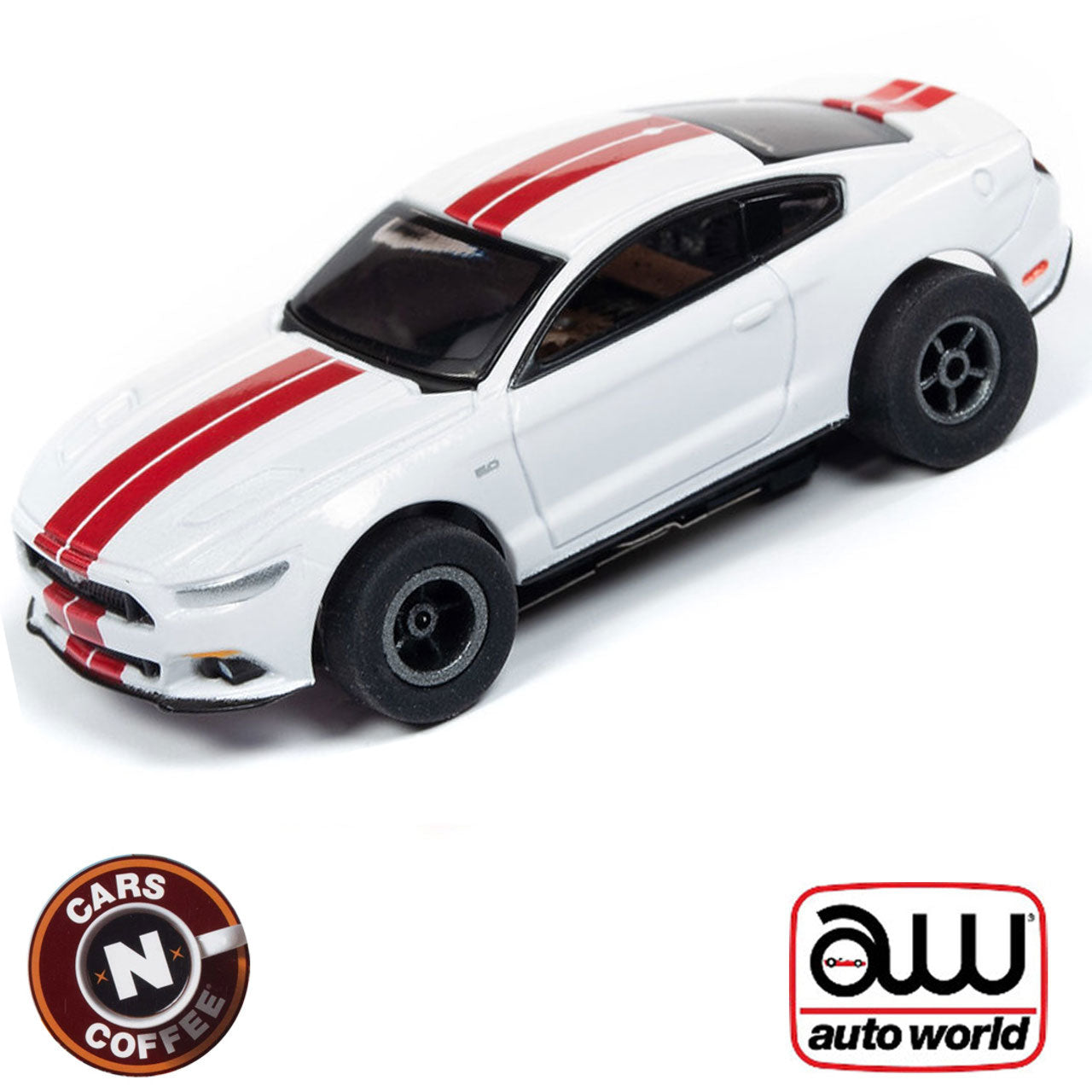 Auto World 2016 Ford Mustang GT White Xtraction R26 HO Slot Car SC341 for AFX