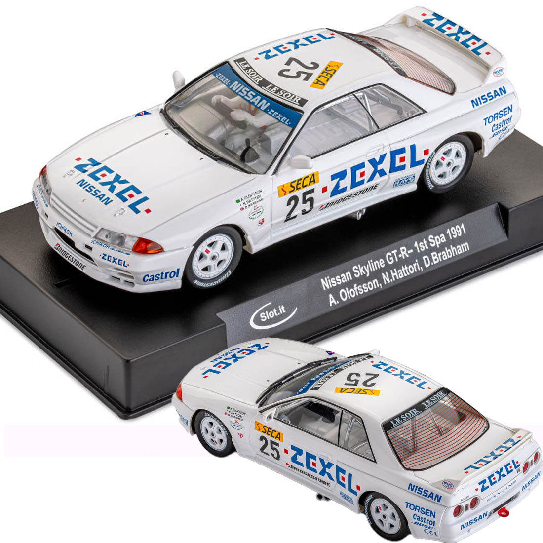 Slot.it Nissan Skyline GT-R 1st Spa 1991 Winner 1/32 Slot Car SICA47C CA47C