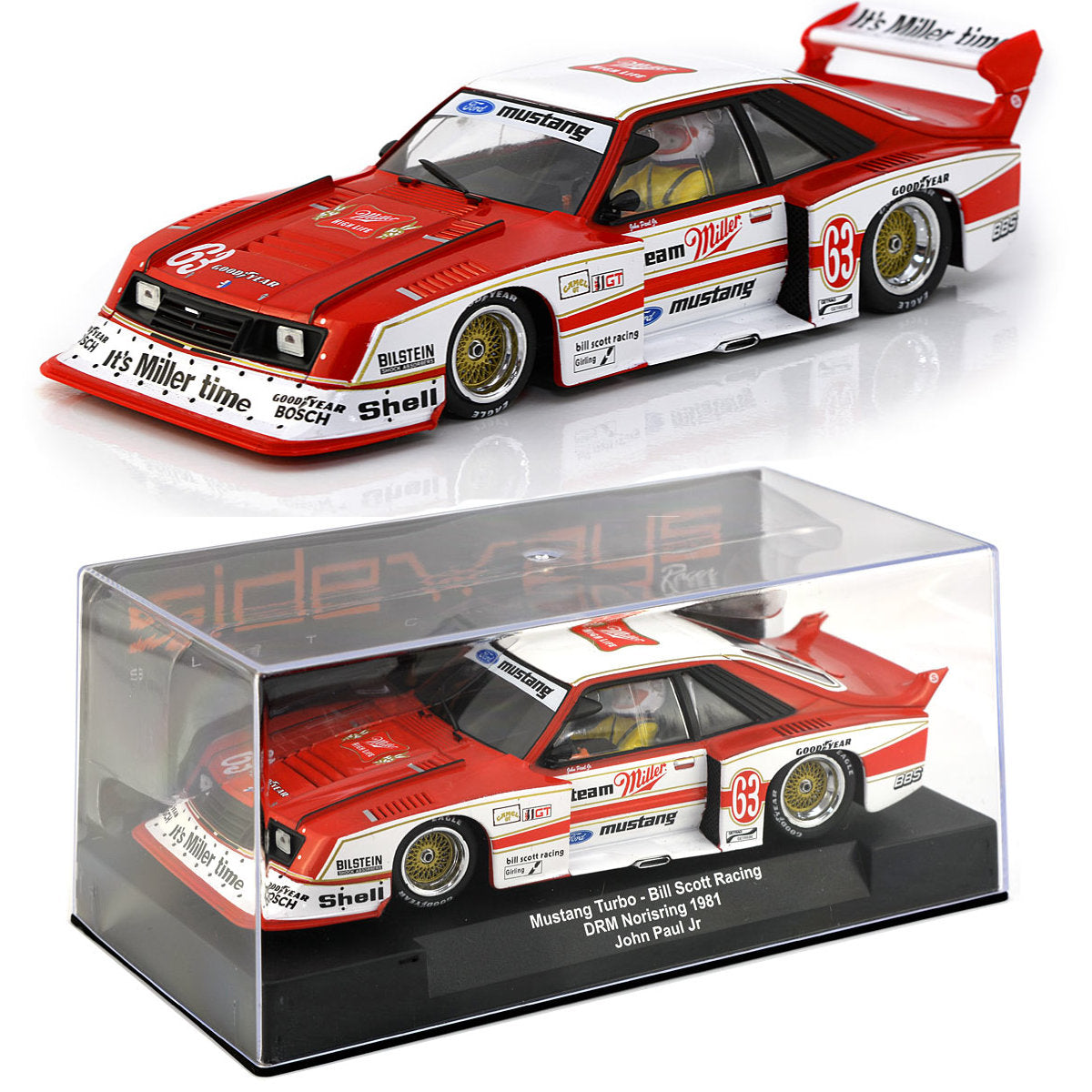 Racer Sideways Ford Mustang Turbo Team Miller 1/32 Slot Car SW66