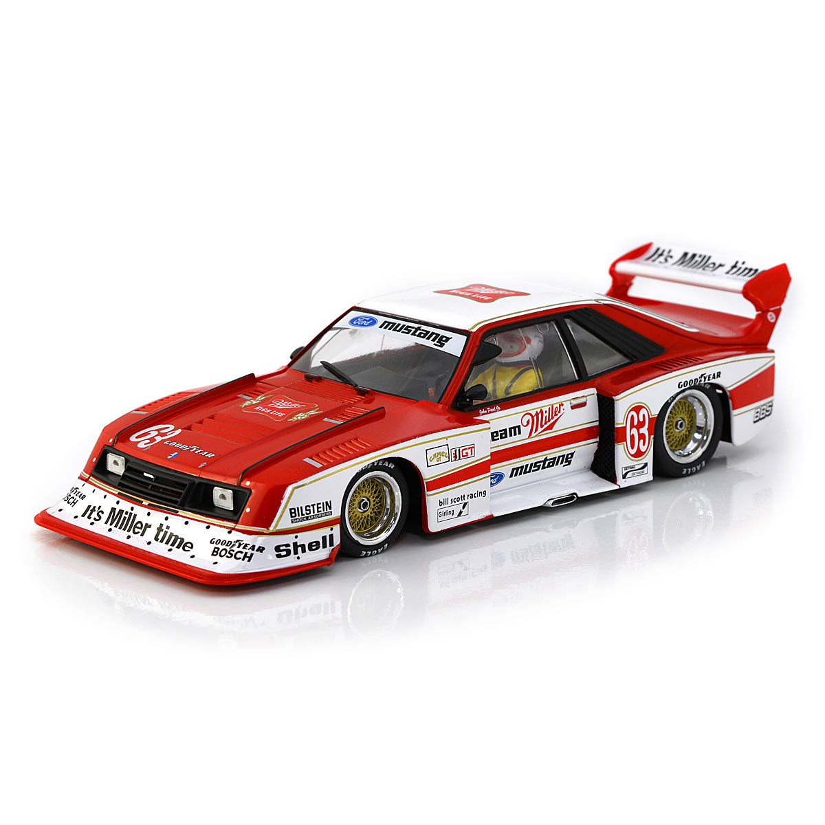 Racer Sideways Ford Mustang Turbo Team Miller 1/32 Slot Car SW66