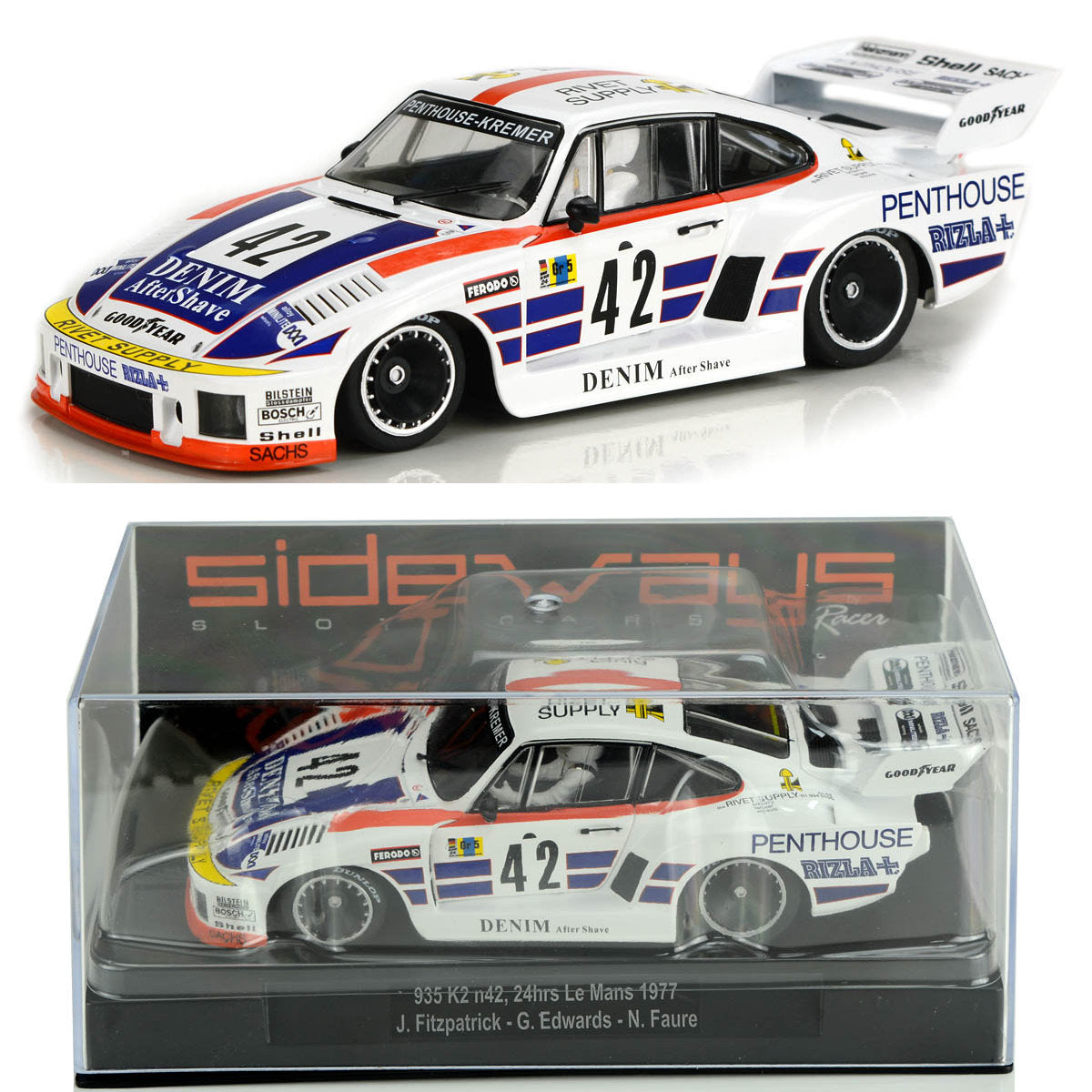 Racer Sideways Porsche 935 K2 Le Mans 1977 1/32 Slot Car SW74