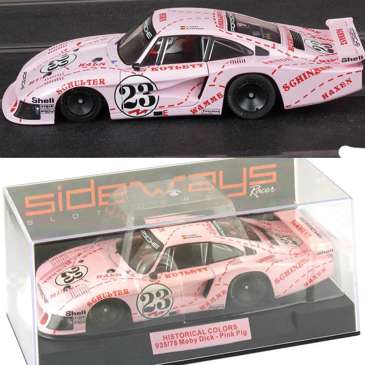 Racer Sideways Porsche 935/78 Moby Dick Pink Pig 1/32 Slot Car SWHC03