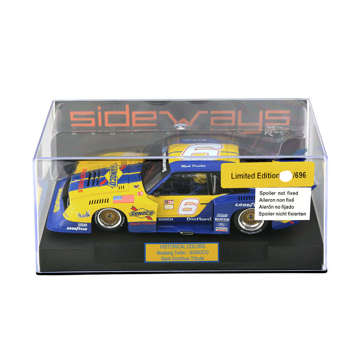 Racer Sideways Ford Mustang Turbo Sunoco Mark Donohue 1/32 Slot Car SWHC08