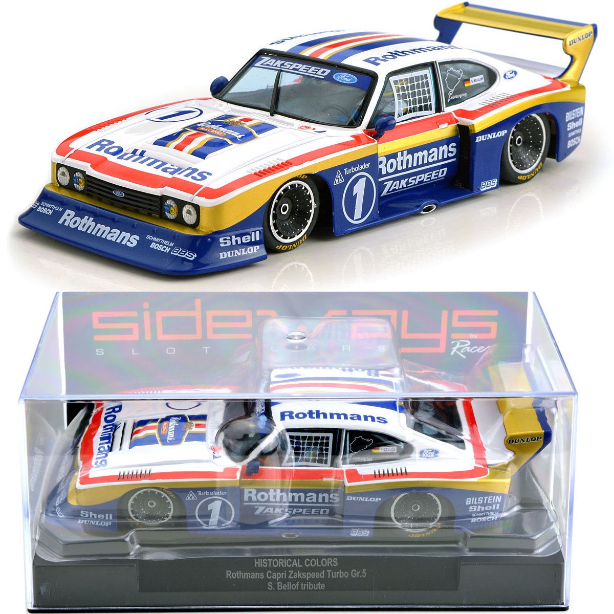 Racer Sideways Ford Capri Zakspeed Gr5 Rothmans 1/32 Slot Car SWHC10