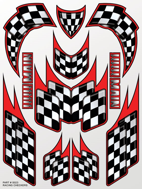 XXX Main XXXS023 Racing Checkers Sticker Sheet RC Decals