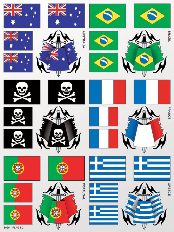 XXX Main XXXS026 Flags 2 Sticker Sheet