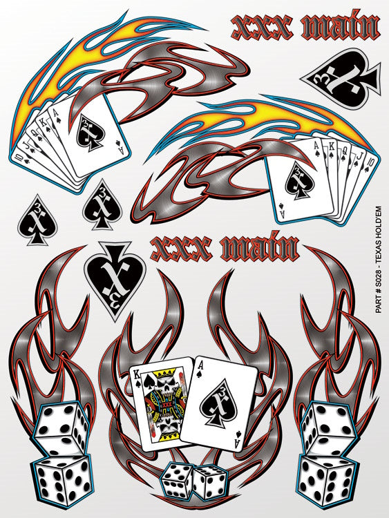 XXX Main XXXS028 Texas Hold'em Sticker Sheet