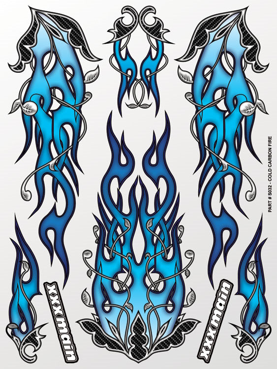 XXX Main XXXS032 Cold Carbon Fire Sticker Sheet