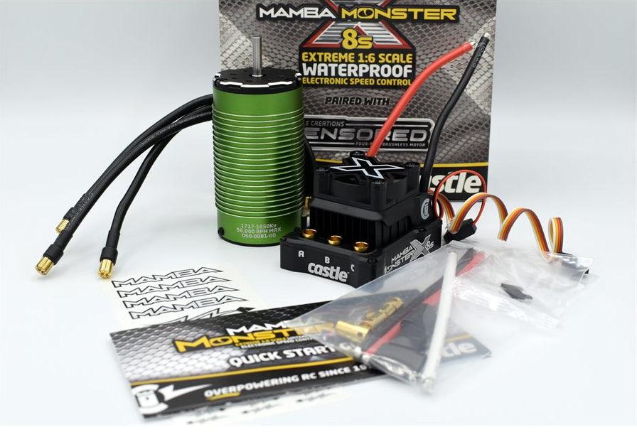 Castle creations MAMBA MONSTER X 8S ESC 33.6V ESC W / 1717-1650KV Motor COMBO - PowerHobby