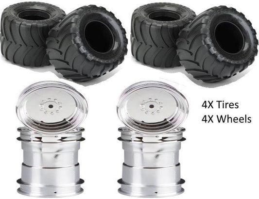 Pro-Line Destroyer 2.6" All Terrain Monster Tires w/ Clod Buster Wheels F/R (4) - PowerHobby