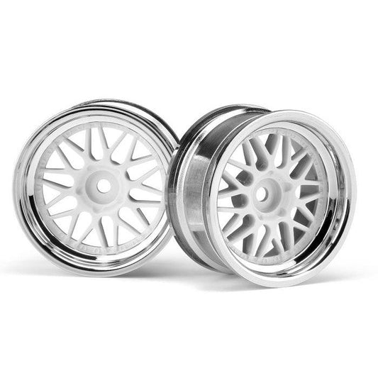 HPI 106773 HRE C90 Wheel 26mm Chrome/White 6mm Offset (2) Sprint 2 /E10 /NItro 3 - PowerHobby