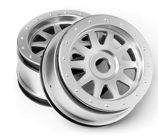 HPI Racing 108321 TR-10 Glue-Lock Wheel Matte Chrome 120x60mm Super 5SC Flux - PowerHobby