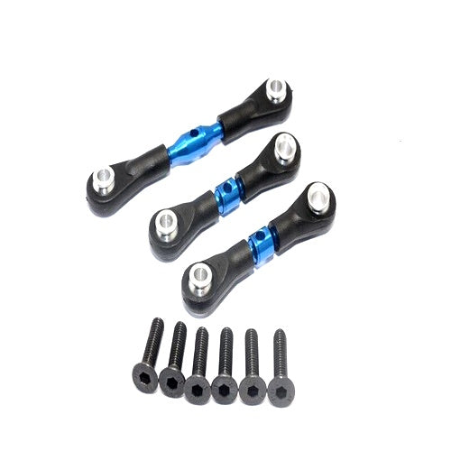 GPM TT160-B-BEBK Blue Alloy Completed Tie Rod + Screws Tamiya TT01 - PowerHobby