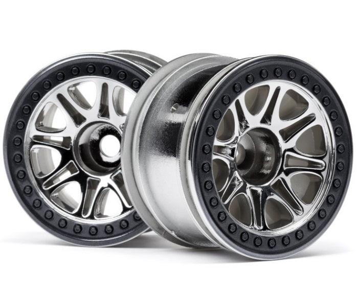 HPI Racing 113336 Split 8 Truck Wheel Chrome (2) Crawler King - PowerHobby