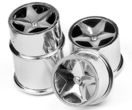 HPI Racing 114279 Super Star Wheel Set Chrome (4) Q32 / Baja Q32 Buggy - PowerHobby