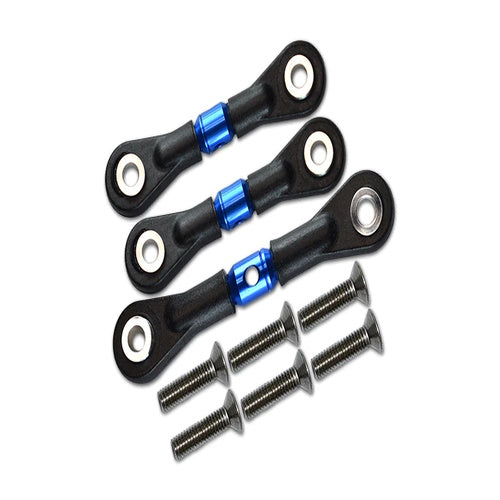 GPM Racing TT2160-B-BEBK Aluminum Steering Tie Rod Blue : Tamiya TT-02 - PowerHobby