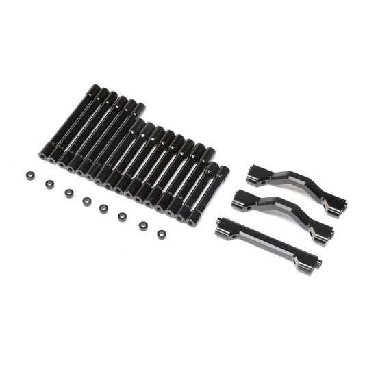 Losi LOS241076 Aluminum Crossbar Brace & Spacer Set Black TLR Tuned LMT - PowerHobby