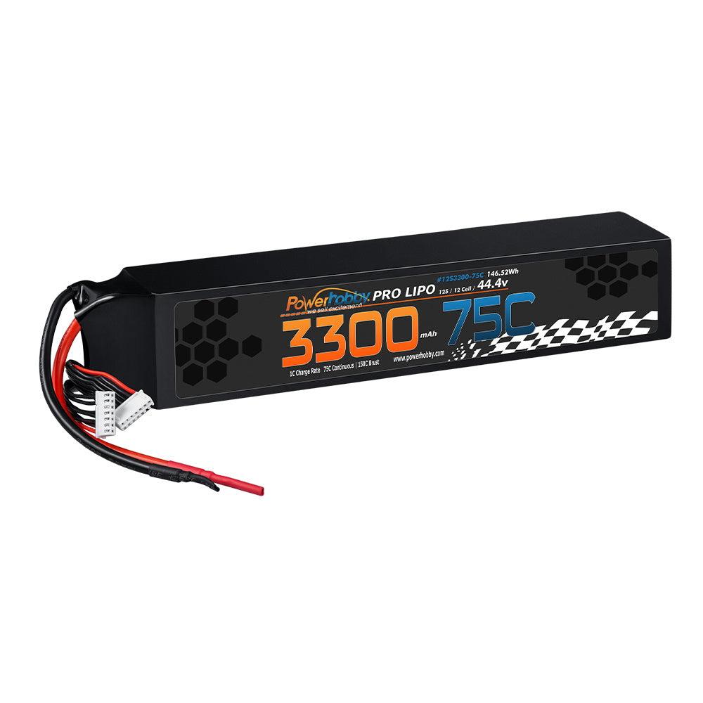 Powerhobby 12S 44.4V 3300mah 75c Lipo Battery FOR 550-600 Heli / Helicopter - PowerHobby