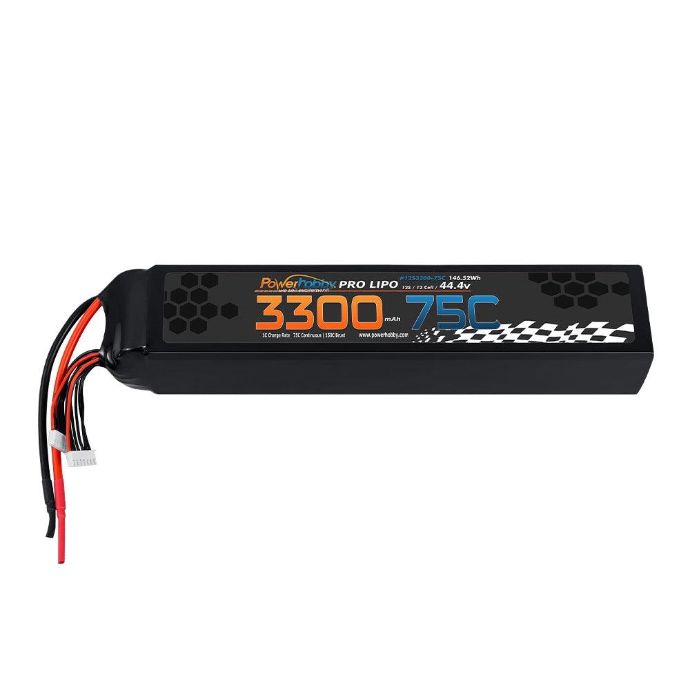 Powerhobby 12S 44.4V 3300mah 75c Lipo Battery FOR 550-600 Heli / Helicopter - PowerHobby