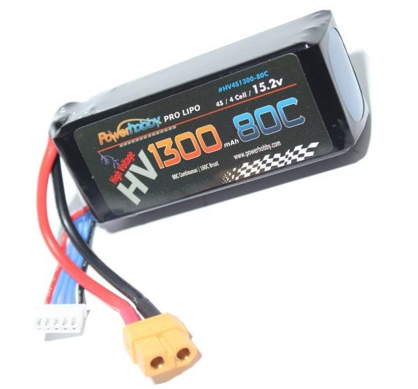 Powerhobby 3S High Voltage 11.4V 1300mAh 80C Lipo Battery w Connector HV - PowerHobby