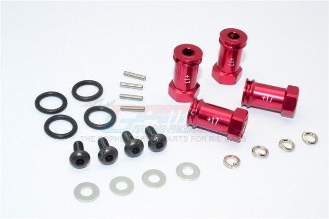 GPM ALLOY HEX ADAPTOR +17MM TRAXXAS SLASH 4X4 RED - PowerHobby