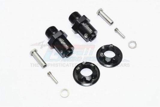 GPM ALUMINUM 17MM HEX ADAPTERS FOR FRONT / REAR TRAXXAS TRX-4 / TRX-6 BLACK - PowerHobby