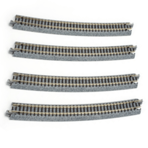 Kato 20-150 N Scale 718mm (28 1/4") Radius 15º Curve Track [4 pcs] UniTrack - PowerHobby