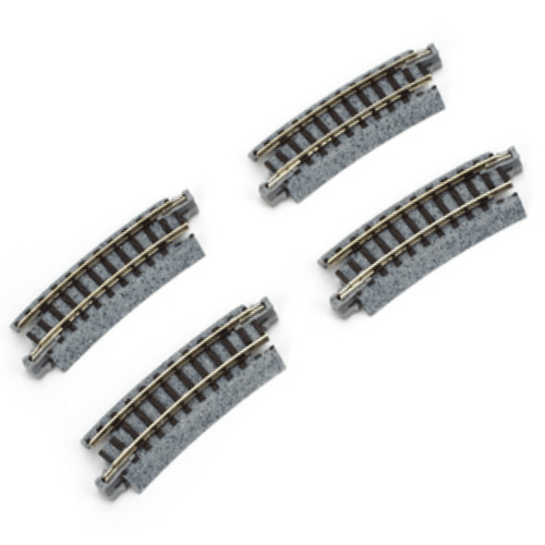 Kato 20-171 N Scale 216mm (8 9/16") Radius 15º Curve Track [4 pcs] UniTrack - PowerHobby