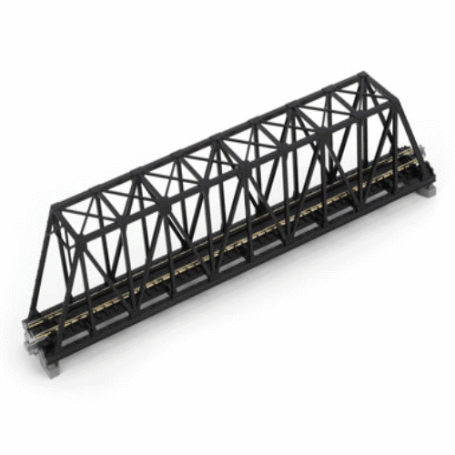 Kato 20-434 N Scale 248mm (9 3/4") Single Track Truss Bridge, Black - PowerHobby