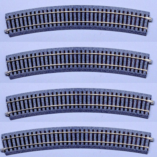 Kato 2-230 HO Scale 670mm (26 3/8") Radius 22.5º Curve Track [4 pcs] UniTrack - PowerHobby