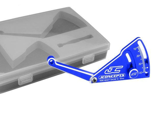 JConcepts 2282-1 Aluminum Ride Height Gauge 10-40mm Blue - PowerHobby