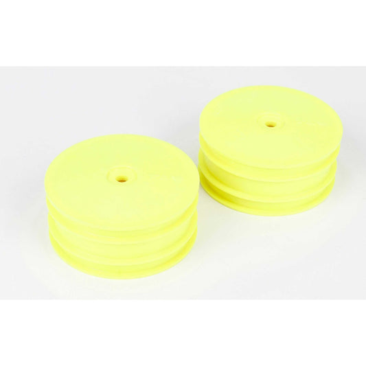 Losi TLR43004 12mm Hex 1/10 4WD Front Buggy Wheels (2) (Yellow) (22-4) - PowerHobby