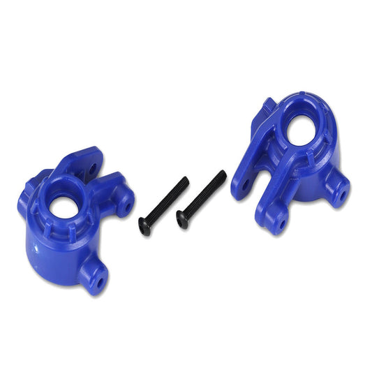 Traxxas 9037X Steering Blocks Extreme Heavy Duty Blue, 4x4 Hoss/Rustler/Slash - PowerHobby