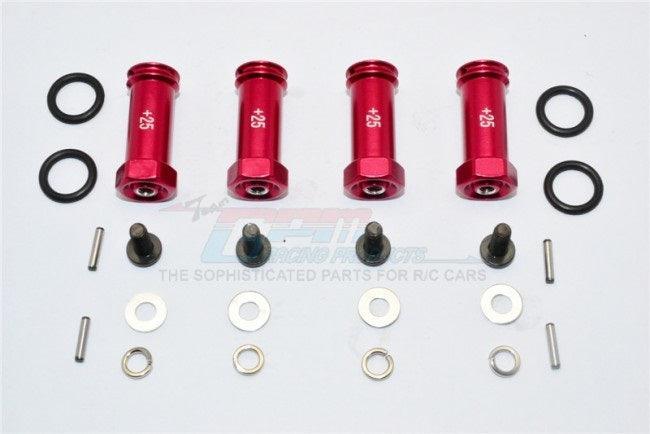 GPM ALLOY HEX ADAPTOR +25MM TRAXXAS SLASH 4X4 RED - PowerHobby