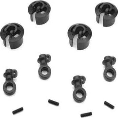 Tekno RC TKR6140B Locking Shock Rod End and Spring Perch Set 16mm - PowerHobby