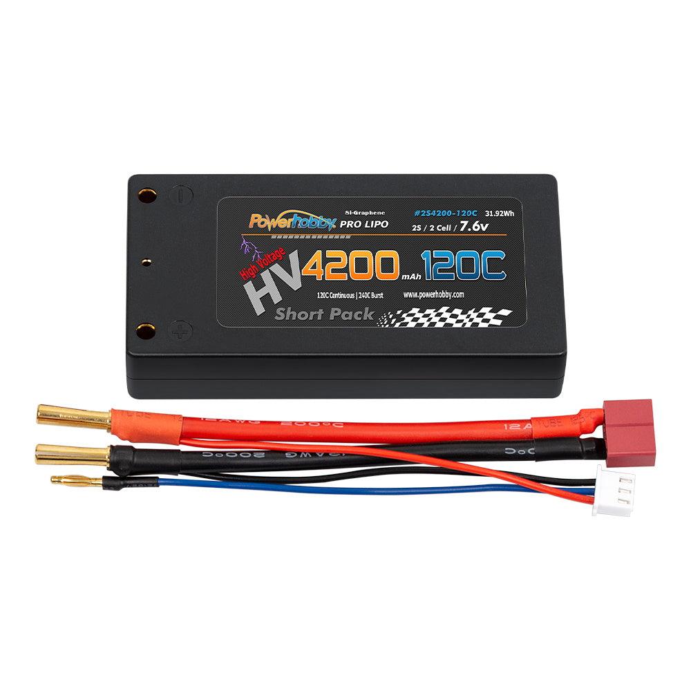 Powerhobby 2S 7.6V HV + Graphene 4200mah 120c Shorty Lipo Battery - PowerHobby