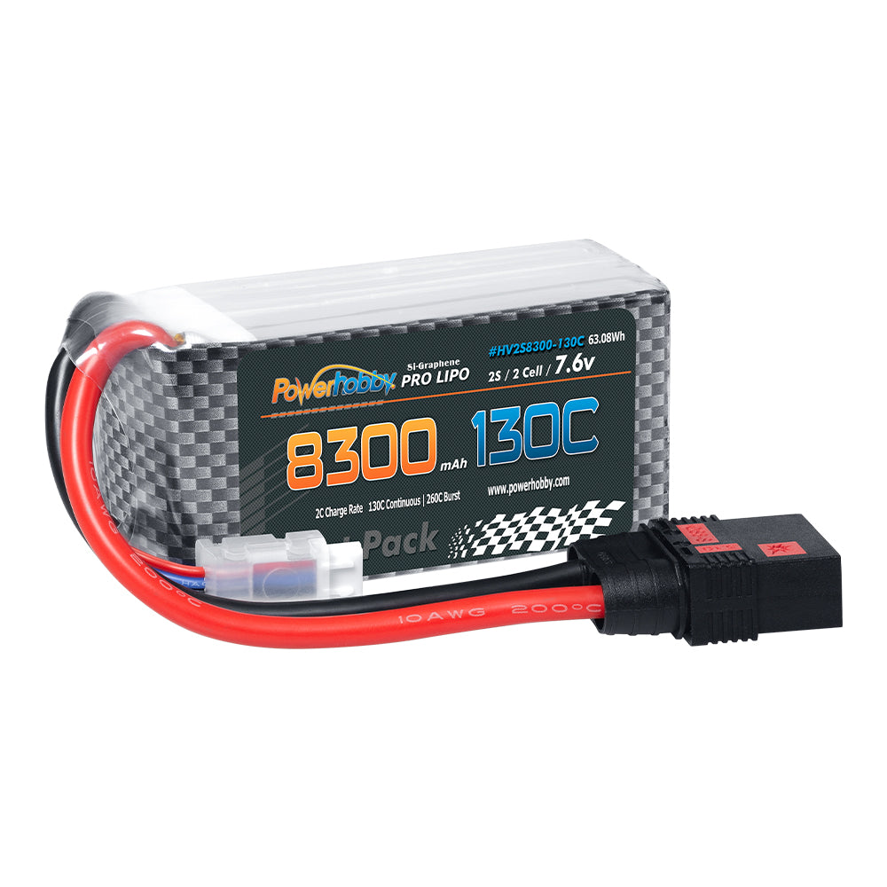 Powerhobby 2S 7.6V GRAPHENE + HV 8300mah 130C Short Drag Racing Lipo Battery QS8 - PowerHobby