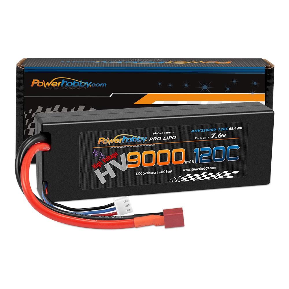 Powerhobby 2S 7.6V HV + Graphene 9000MAh 120c Lipo Battery w Deans Plug - PowerHobby