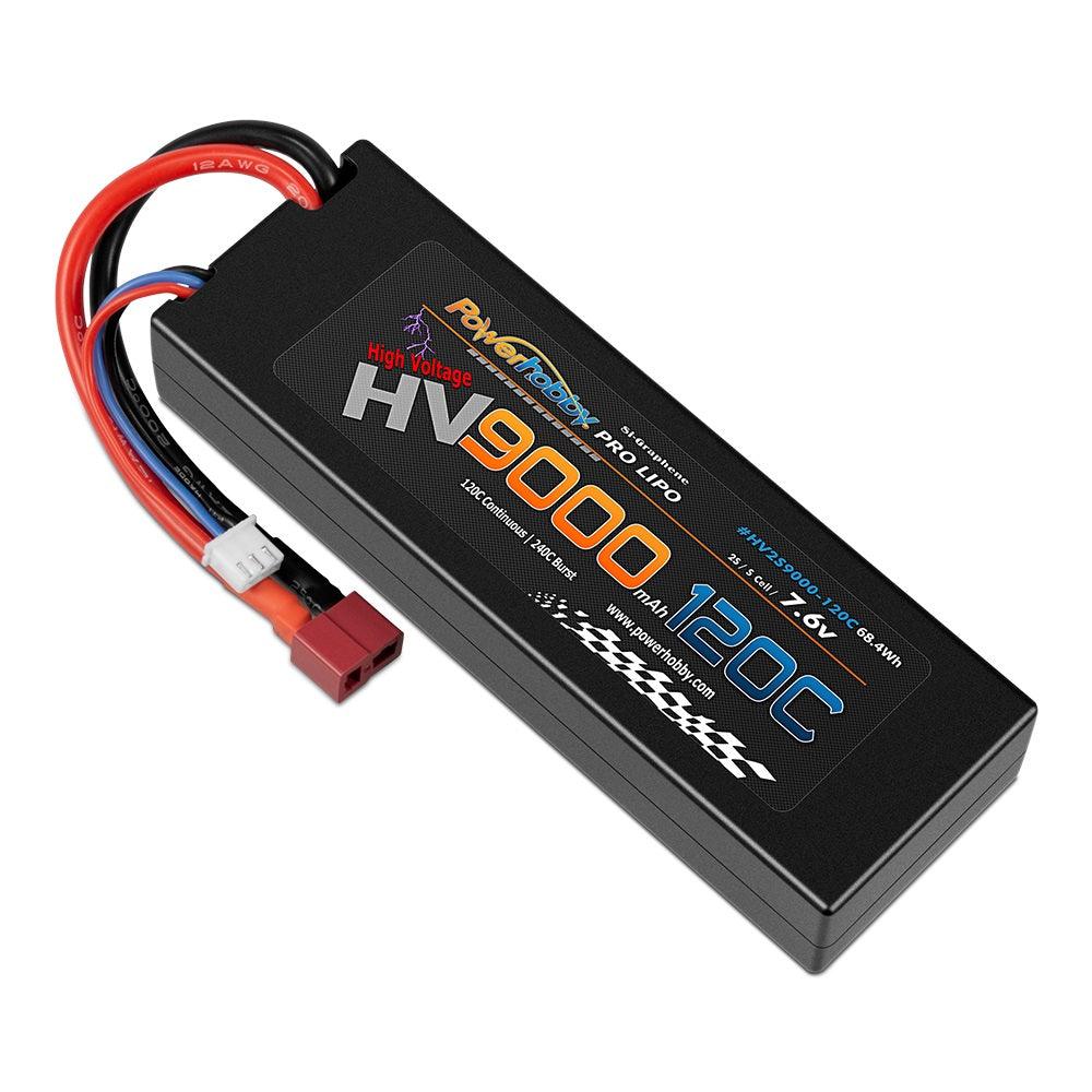 Powerhobby 2S 7.6V HV + Graphene 9000MAh 120c Lipo Battery w Deans Plug - PowerHobby