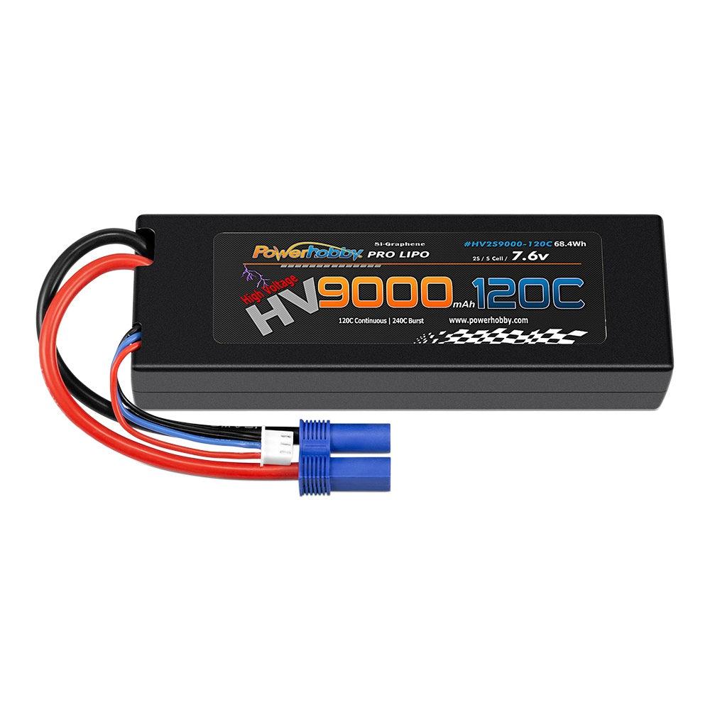 Powerhobby 2S 7.6V HV + Graphene 9000MAh 120c Lipo Battery w EC5 Plug - PowerHobby