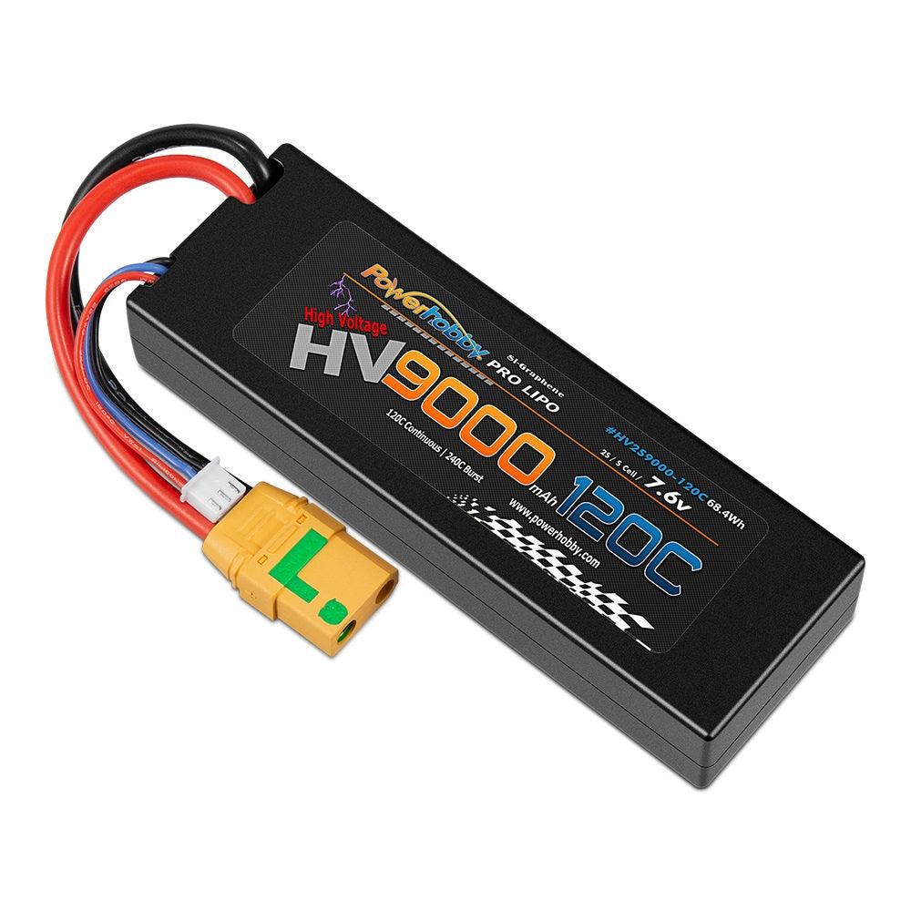 Powerhobby 2S 7.6V HV + Graphene 9000MAh 120c Lipo Battery w XT90 Plug - PowerHobby