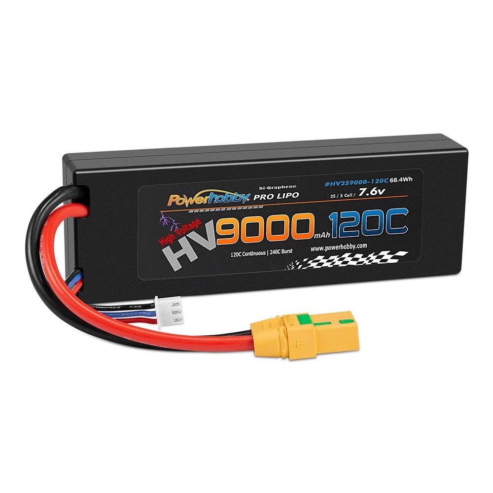 Powerhobby 2S 7.6V HV + Graphene 9000MAh 120c Lipo Battery w XT90 Plug - PowerHobby