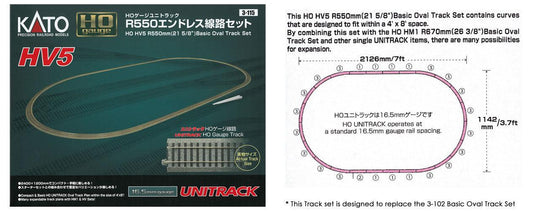 Kato 3-115 HO HV5 R550mm (21 5/8") Basic Oval Track Set - PowerHobby