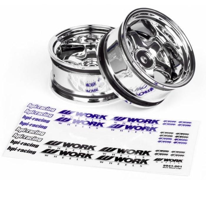 HPI 3593 Work Meister S1 Wheel 26mm Chrome 9mm Offset (2) Sprint 2 / Nitro 3 - PowerHobby